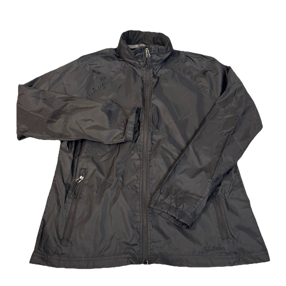 L.L. Bean Women Trail Model‎ Rain Jacket Medium Outdoor Hiking Waterproof Black